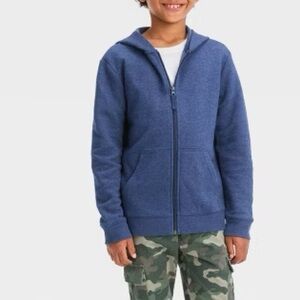 Blue Kids Hooded zip up sweater